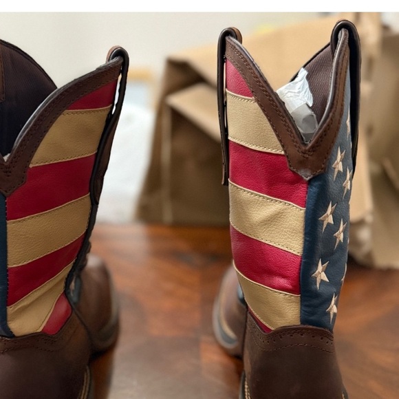New Durango Men's Rebel Patriotic 🇺🇸 Pull-On Western Flag Boots Brown 11.5 - Picture 8 of 14
